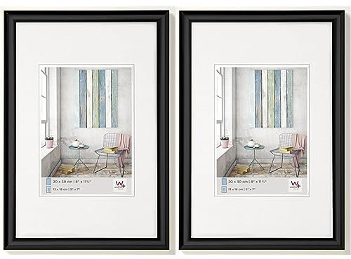 Walther design KP824B Trendstyle Kunststoffrahmen, 18x24 cm, schwarz (Packung mit 2)