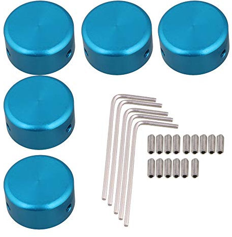 Yibuy 5 x blaue Gitarreneffekte Zubehör Stomp Switch Pedal Box Fuß Metall