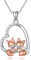 ROMANTICWORK Fuchs Kette 925 Sterling Silber Herz Fuchs Anhänger Halskette Fuchs Schmuck Geschenke für Damen Mädchen
