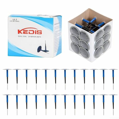 Kit di 24 toppe per riparazione di pneumatici di auto e camion, 36 mm e 4 mm, a forma di fungo, set di tappi di riparazione per pneumatici in gomma a lunga durata per tutti i pneumatici dei veicoli