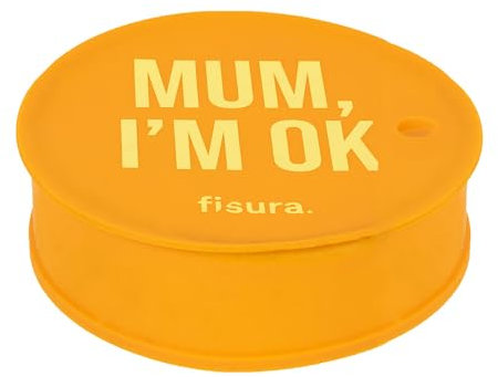 Fisura – Tapa vasos antidroga “Mum I'm ok. Protector de bebida original azul. Cubierta para bebidas reutilizable. Protección de vaso antiderrame Hecho de silicona.