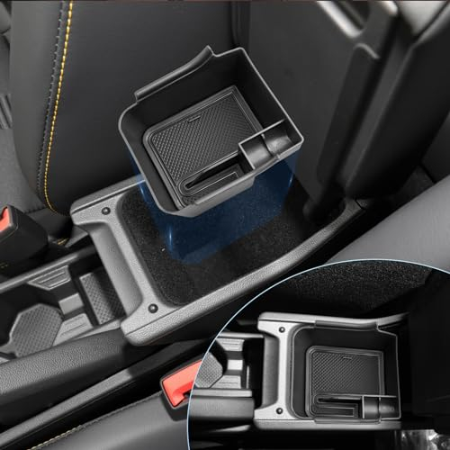 BIXUAN polo6 kompatibel mit VW Polo MK6 2018-2024 Aufbewahrungsbox mit Taigo 2022-2024 Rutschfester Matte Ablagefach Mittelkonsole Autozubehor Armlehne Organizer Tray Mittelarmlehne Handschuhfach