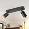 meoaow Deckenstrahler Schwarz 2 Flammig Flurlampe Modern Deckenlampe Strahler GU10 Spots Schwenkbar Innen Metall Deckenleuchte Deckenspots für Flur Küche Wohnzimmer, Ohne Leuchtmittel