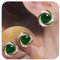 Aneneiceera Vintage Runde Grüne Edelstein-Ohrstecker - Swirl Kristall Ohrringe Mit CZ Strass - Geometrische Schmuck Für Frauen (Grün)