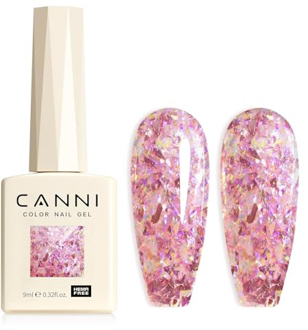 CANNI UV Gel Nagellack Glitzer Nagellack Gel Nail Polish Farbgel für Gelnägel UV Lack Soak Off gellack für UV Lampe 8078
