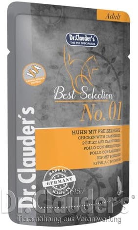 Dr. Clauder's Best Selection Adult No. 1 Huhn mit Preiselbeeren Pouch | 16 x 85 g