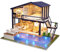 Villa Miniature en Bois avec Piscine, kit de modélisation de Maison de poupée, kit de Maison de Bricolage pour Enfants et Adultes
