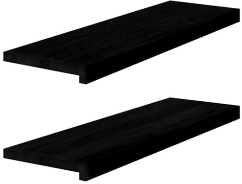 vidaXL Treppenstufen 2 STK. Dunkelbraun 80x25x2 cm Massivholz Eiche, Treppenstufe für Holztreppen, Treppenstufe Holz, Fenstersims, Treppenstufe Eiche