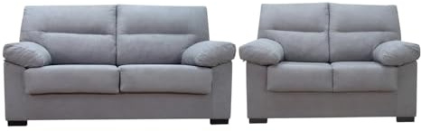 SHIITO | Modelo Kingston - Set con Sofá de 3 Plazas + Sofá de 2 Plazas | Comodidad y Relajación Superior | Color Gris Marengo