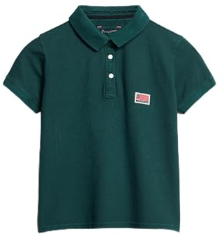 Superdry Damen Athletic Essentials Polohemd mit Grafik Dunkles Piniengrün 42