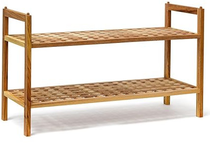 Generisch Schuhregal *Luna* Schuhablage Regal Walnuss Holz Ablage Aufbewahrung stapelbar
