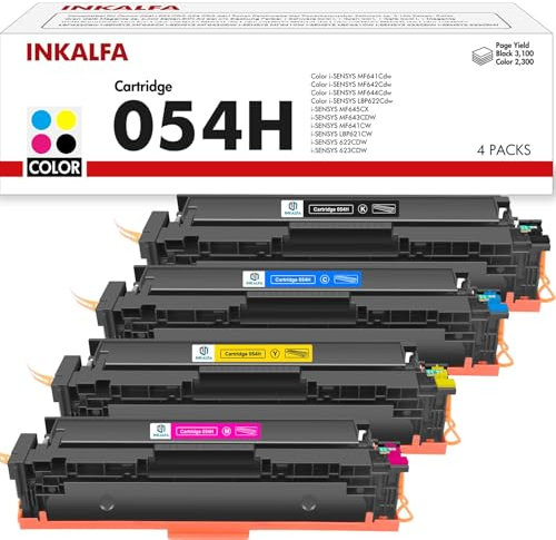 054H 054 Kompatibel für Canon i-SENSYS MF645Cx Toner für i-SENSYS MF643Cdw MF641Cw MF642Cdw MF644Cdw MF641CW LBP622Cdw 621CW 623CDW 622CDW CRG-054H CRG-054 Schwarz Cyan Gelb Magenta, 4er-Pack