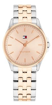 Tommy Hilfiger Uhr mit DREI-Zeiger-Quarzwerkfür Damen mit Zweifarbiges Edelstahlarmband - 1782772