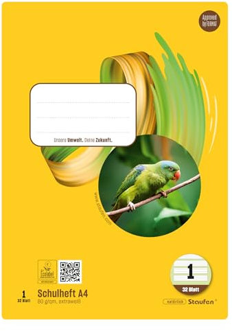 Staufen Style Schulheft - 5 Hefte je 32 Blatt, DIN A4, Lineatur 1 (5/5/5 mm liniert), 80 g/m² Papier