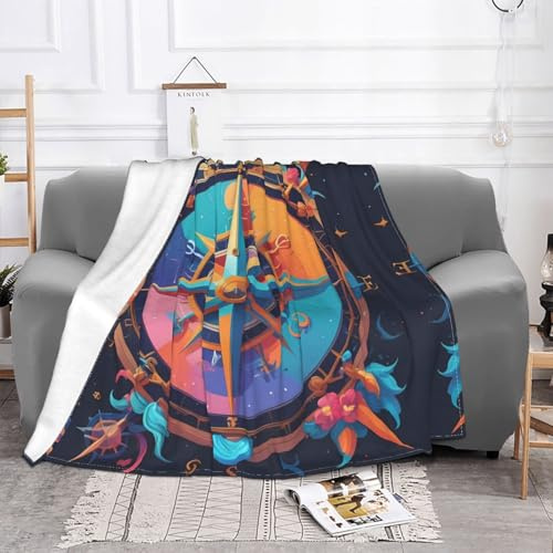 Compass Rose Soft Sofa Blanket, Suitable for Sofa Camping Travel Night Cover, 60 * 50 Inch Soft Fleece Blanket