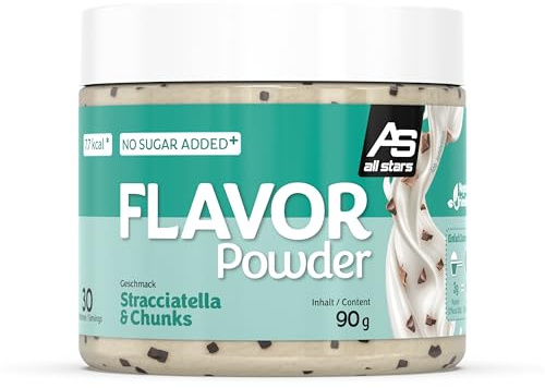 ALL STARS Flavor Powder Stracciatella & Chunks, 90 g Dose, 30 Portionen | Geschmackspulver kalorienarm, 30 Portionen, Zuckerersatz zum Backen & Kochen, leckere Ergänzung zur Sporternährung