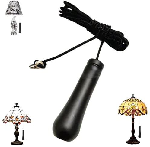 Bathroom Light Pull Cord Handle with 1.5m Black String,Pull Cord Light Switch Bathroom,Lig/ht Switch Pull Cord,Li/ght Pull Chain Extension Replacement for Ceiling Lig/ht Fan Swit/ch,Pull Cord Handle