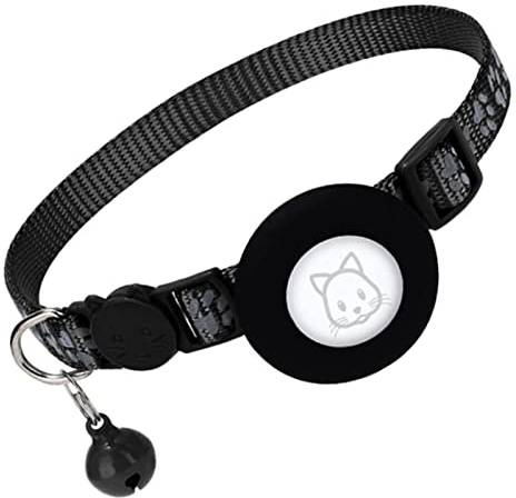 RASTKY Wasserdichtes, Reflektierendes GPS-Katzenhalsband mit Sicherheitsschnalle und Glocke, Verstellbares Halsband für Kleine Haustiere Wie Kätzchen und Welpen