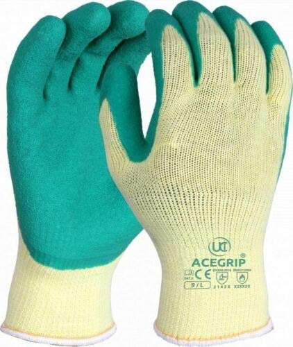 UCI ACE Grip grün Latex Palm beschichtet Mehrzweck-Gartenhandschuhe