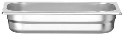 HENDI Gastronormbehälter, Temperaturbeständig von -40° bis 300°C, Heissluftöfen-Kühl- und Tiefkühlschränken-Chafing Dishes-Bain Marie, Stapelbar, 2,5L, GN 1/3, 325x176x(H)65mm, Edelstahl 18/10