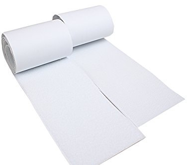 tukan-tex Klettband Selbstklebend 25 Meter, 100 mm Breit Selbstklebend (Weiß, 25 Meter Flausch & 25 Meter Haken)