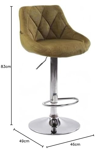 CLP 2er Set Barhocker Lazio Mit Stoffbezug I Höhenverstellbarer Und Drehbarer Hocker Mit Fußstütze In Chrom-Optik, Farbe:grün