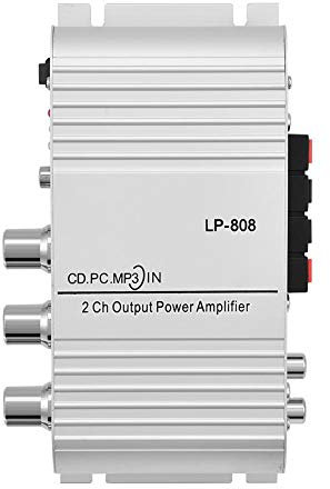Lazmin Mini ampli numérique pour Voiture, ampli de Puissance Audio 20W 2 canaux HiFi Bass Audio Récepteur Haut-Parleur Amp, Téléphones de Soutien, Lecteurs DVD