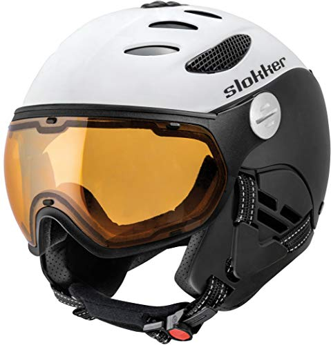 Slokker BALO Visor Skihelm mit Visier Herren Polar-PHOTOCHROM White-Black - XXL