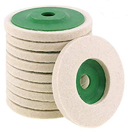 Easy-topbuy 10 Felt Polishing Wheel 4-inch, Wear-resistant Angle Grinder Wheels Buffing Pads Felt Polish Disc For Metal Glass Ceramic Marble Wooden Floor (color Random)