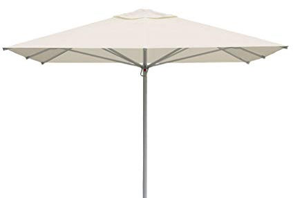 VIS Elegant Single Top - Eckiger Sonnenschirm - Sehr modern & langlebig, UV-beständig, bedienerfreundlicher Teleskopschirm - 350 x 350 cm - Bespannung in beige Farbe