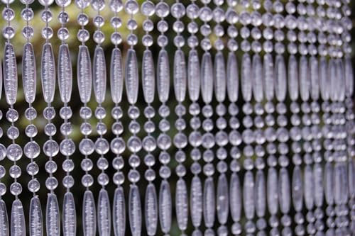 CASA Türvorhang FREJUS 2 Perlenvorhang Fliegenvorhang Insektenvorhang Balkonvorhang transparent, Maße:120 x 230 cm