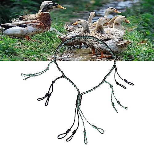 BigKing Duck Call Lanyard, Outdoor Jagdzubehör Duck Call Lanyard Paracord Strickkette Wildfowl Whistle Sling(Schwarz + Tarngrün)