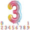 Unisun Number Balloons, 40inch Large Rainbow Number 3 Foil Mylar Helium Balloons for Birthday Party Celebration Decoration