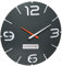 TFA Dostmann 60.3536 Contour Design Funk-Wanduhr (anthrazit Weiss mit Batterie)