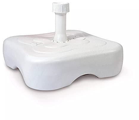 URBNLIVING Pied de parasol en plastique blanc 14 l, 18 l, 20 l, pour jardin, terrasse (carré 14 l)