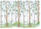 WallArena - Vlies Fototapete Kinderzimmer 152x104 cm Wald Mädchen Bäume Skandinavisch für Kinder - Fototapeten Tapeten für Kinder Kindertapete - Vliestapete Wandtapete Tapete 3D Effekt