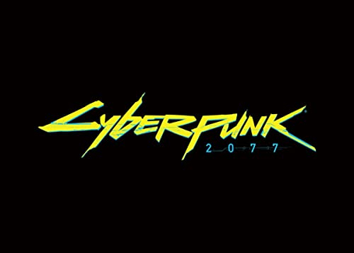 Displate Offiziell Cyberpunk 2077 MetallPoster Magnetische Befestigung Inklusive Lizenziert Bilder Hochwertiges Poster Keyart - Yellow Logo EN Poster 45 cm x 32 cm