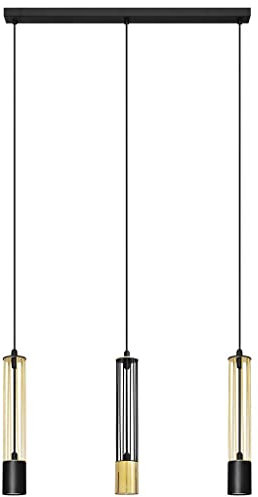 Helam BARS Gerade Stab-Pendel-Deckenleuchte Schwarz, Gold 60cm