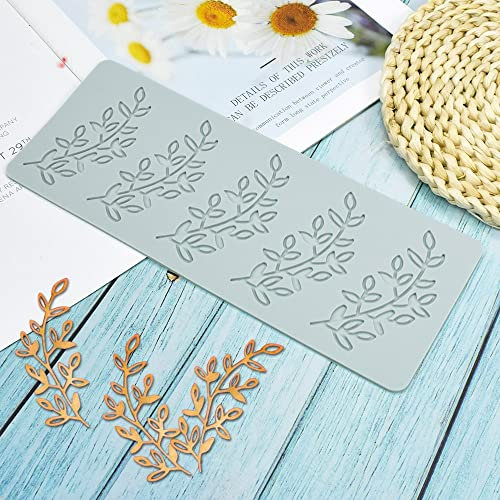 Silikonform mit Hohlbaumblättern, Farnblatt, Pteridophyt, DIY, Schokolade, Süßigkeiten, Fondant, 3D-Lotus, Silikon-Kuchen-Tonform für Cupcake-Topper, Dekoration, Zuckerhandwerk, Desserts (E 21,7 x 9,1