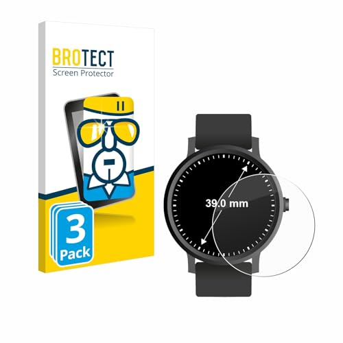 BROTECT 3 Stück Panzer Schutz Glas für Armbanduhren (Kreisrund, ø: 39 mm) 9H Echtglas, Glas-Displayschutz