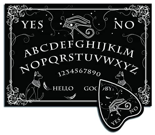 CREATCABIN Holz Geisterbrett Pendelbrett Sprechende Ouija-Bretter Holz Mit Planchette Schwarz Wünschelrute Weissagungsspiel Geisterjagd Metaphysische Botschaft Dekor 11.8 x 8.3 Zoll-Das Auge Des Horus