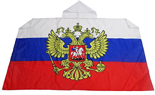 AZ FLAG - Bandiera russa con aquila - 150 x 90 cm - Mantello bandiera russa 100% poliestere con maniche incorporate - Body Flag - 80 g