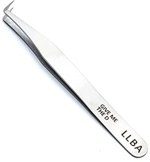 LLBA Lash Tweezer Professional Volume False Lash Application Tool | Multi Shapes & Purposes Tweezers | Non-Slip Grip Tweezers for Volume, Isolation & Classic Lashes (Silver, Give Me the D Mega Volume)
