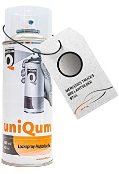 uniQum Autolack Spraydose fürs Auto für MERCEDES TRUCKS BRILLANTSILBER 9744 Autolack Reparatur 400 ml