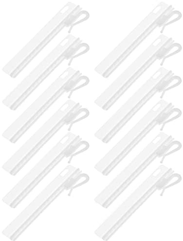 Homsfou - Gancho ajustable para cortinas, 50 unidades, clip de plástico, color blanco con diseño de pinza ajustable para cortinas largas, fácil de instalar y adecuado para varios estilos de decoración
