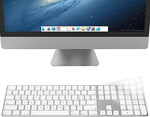 YongMai TPU-Tastaturabdeckung für 2021 neues Modell A2520 iMac Magic Keyboard mit Touch-ID mit Ziffernblock, waschbar, ultradünne iMac Magic Tastatur-Schutzhüllen, magische Tastatur-Abdeckungen