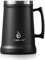 Ideus Insulated Beer Stein, 24/32oz Stainless Steel Double Walled Beer Mug Giant Bar Drinkware Metal Beer Cup with Big Grip Handle (34oz (1,000ml), Black)