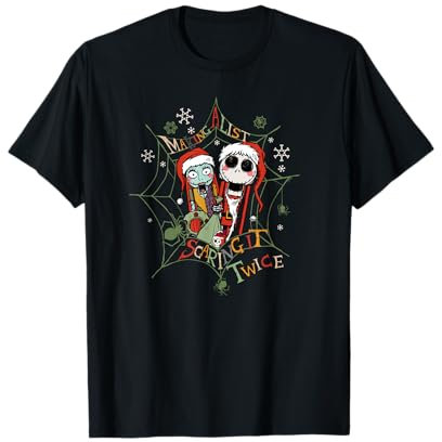 Disney Nightmare Before Christmas Jack Sally Making a List T-Shirt