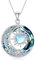 REDSUN Mondstein Kette 925 Sterling Silber Sonne und Mond Anhänger mit Mondstein Halskette Silber Sonne und Mond Schmuck mit Blauem Kristall Geschenke für Frauen Mädchen
