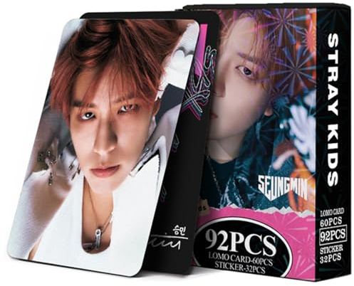KPOPBP Stray Kids Photocards 92 PCS SKZ Rock Star Album Photo Cards KPOP Gift Lomo Cards Merch for SKZ Boys and Girls (SEUNGMIN)
